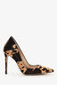 Gianvito Rossi Brown Cow Print Pointed Heels 36.5