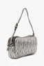 Miu Miu Silver Matelasse Leather Small Double Zip Bag