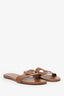 Hermès Brown Leather Lisboa Slides Size 36