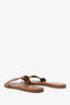 Hermès Brown Leather Lisboa Slides Size 36