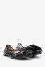 Miu Miu Black Patent Leather Bow/Crystal Embellished Ballet Flats Size 37
