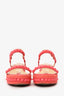 Christian Louboutin Pink Leather Studded Platform Sandals Size 36