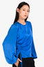 Samsoe & Samsoe Blue Silk 'Elvira Blouse Size S