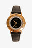Gucci Black Leather Gold Toned 3000 L Crystal Watch