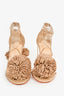 Christian Louboutin Beige Leather Pom Pom Strappy Sandals Size 35.5