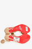 Christian Louboutin Beige Leather Pom Pom Strappy Sandals Size 35.5