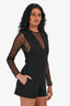 Maje Black/Lace Long Sleeves Romper Size 36