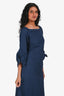 Tibi Blue Denim Dark Wash Off the Shoulder Midi Dress Size S