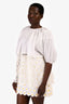 Patou White Cotton Blend Eyelet Finish Top Size S