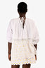 Patou White Cotton Blend Eyelet Finish Top Size S