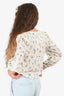 Reformation White/Blue Floral Long Sleeves Button Down Blouse Size XS
