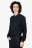 Saint Laurent Navy Embroidered Bomber Jacket Size 44 Mens