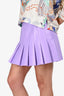 Alice + Olivia Lilac Vegan Leather Pleated Mini Skirt Size 6