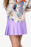 Alice + Olivia Lilac Vegan Leather Pleated Mini Skirt Size 6