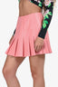 Alice + Olivia Pink Vegan Leather Pleated Mini Skirt Size 6