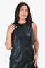 Proenza Schouler Black Lambskin Leather Sleeveless Peplum Top Size 6