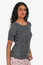Issey Miyake Pleats Please Navy/White Polka Dot Top Size M