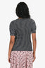 Issey Miyake Pleats Please Navy/White Polka Dot Top Size M