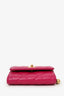 Pre-loved Chanel™ 2022 Pink Quilted Leather Pearl Crush Mini Wallet with Chain