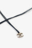 Pre-Loved Chanel™ 2003 Black Leather Interlocking Link Belt Size 80/32