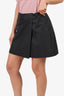 Miu Miu Black Cotton/Nylon Mini Wrap Skirt Size 42