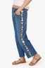 Stella McCartney Blue Denim Mid Rise Dark Stone Jeans with Logo Tape Size 28
