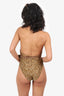 Zimmermann Leopard Print Deep V Halter Neck One Piece Size XS
