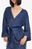 Retrofete Blue Sequin/Velvet Gabrielle Robe Dress Size XS