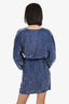 Retrofete Blue Sequin/Velvet Gabrielle Robe Dress Size XS
