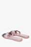 Hermès Pink/Black Leather Oran Sandals Size 38.5