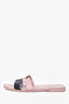 Hermès Pink/Black Leather Oran Sandals Size 38.5