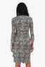 Diane Von Fustenberg Black/White Leaf Pattern Wrap Dress Size 2