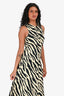 Proenza Schouler White Label Yellow/ Black Zebra Print Cotton Poplin Midi Dress Size 4