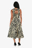Proenza Schouler White Label Yellow/ Black Zebra Print Cotton Poplin Midi Dress Size 4