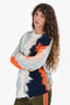 Jil Sander Navy/ Orange Knit Crewneck Sweater Size 48