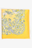 Hermès Yellow Printed Silk 'La Folle Parade' Scarf 90
