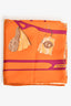 Hermès Orange Silk 'Carnets De Bal' Scarf 90