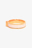 Hermès Gold Toned/Pink Enamel 'Charniere Uni' Narrow Hinged Bracelet