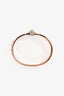 Hermès Silver Toned Black Enamel Printed 'Charniere Couvertures Nouvelles' Narrow Hinged Bracelet