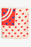 Hermès White/Red Silk Heart 'Brides de Gala' Scarf 90