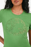 Versace Collection Green Embellished Fitted T-Shirt Size 40