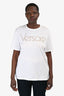 Versace White Cotton Embellished Logo T-Shirt Size 48