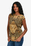 Balmain Black/Gold Boroque Printed Sleeveless Top Size 36