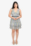 Self-Portrait Blue/Purple Lace Floral Mini Dress Size 8