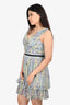 Self-Portrait Blue/Purple Lace Floral Mini Dress Size 8