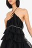 NBD Black Tulle Layered Crystal Embellished Mini Dress Size M