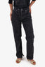 Ganni Black Denim Straight Leg Jeans Size 25/32