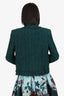 Balmain Green Tweed Wool Blend Gold Button Single Breasted Jacket Size 40
