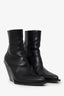 Celine Black Leather Western Stitched Wedge Pointed Toe Booties Size 40