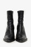 Celine Black Leather Western Stitched Wedge Pointed Toe Booties Size 40